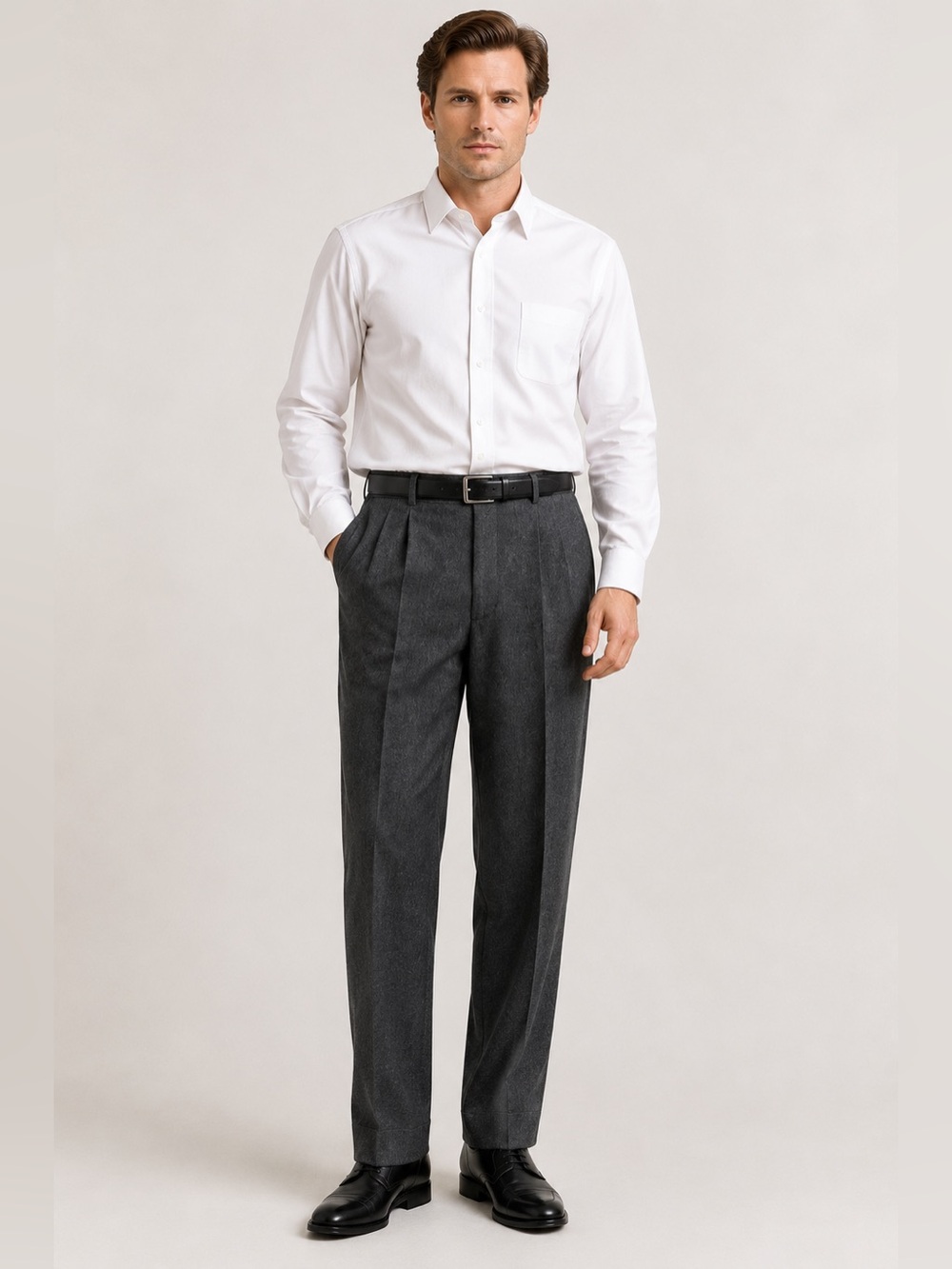 Vintage Sansabelt Jaymar 100% Wool Dress Pants Gray 36x31.5 Made in USA Classic